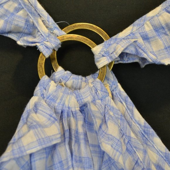 TANK TOP Y2K Plaid 100%cotton Vintage ruffle - Picture 3 of 10